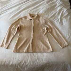 Vince Cream wool blend button up sweater size XL